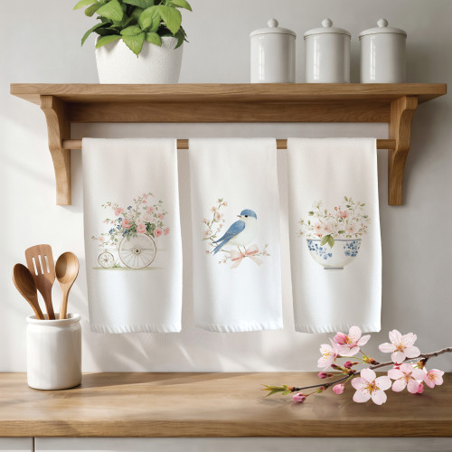 Σετ Ποτηρόπανα Κουζίνας 3 τεμαχίων (50x70) Polycotton Borea Jardin