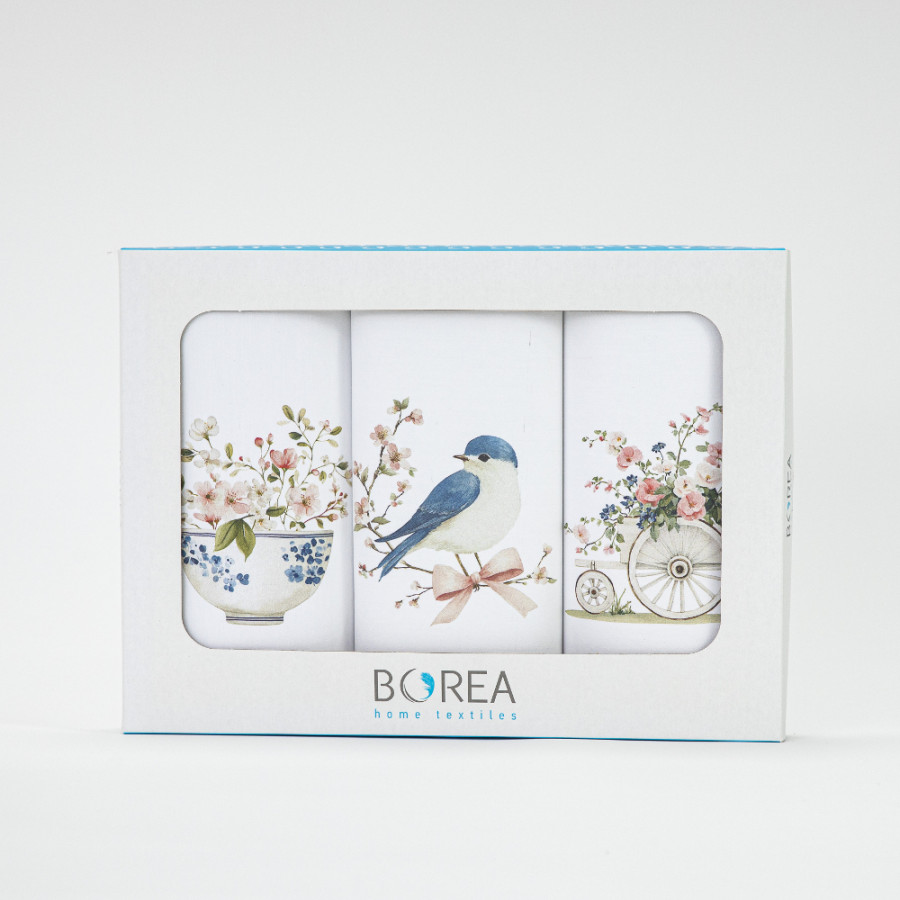 Σετ Ποτηρόπανα Κουζίνας 3 τεμαχίων (50x70) Polycotton Borea Jardin