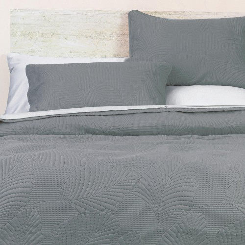 Σετ Κουβερλί Υπέρδιπλο (220x240) με μαξιλαροθήκες Borea Tropical Γκρι