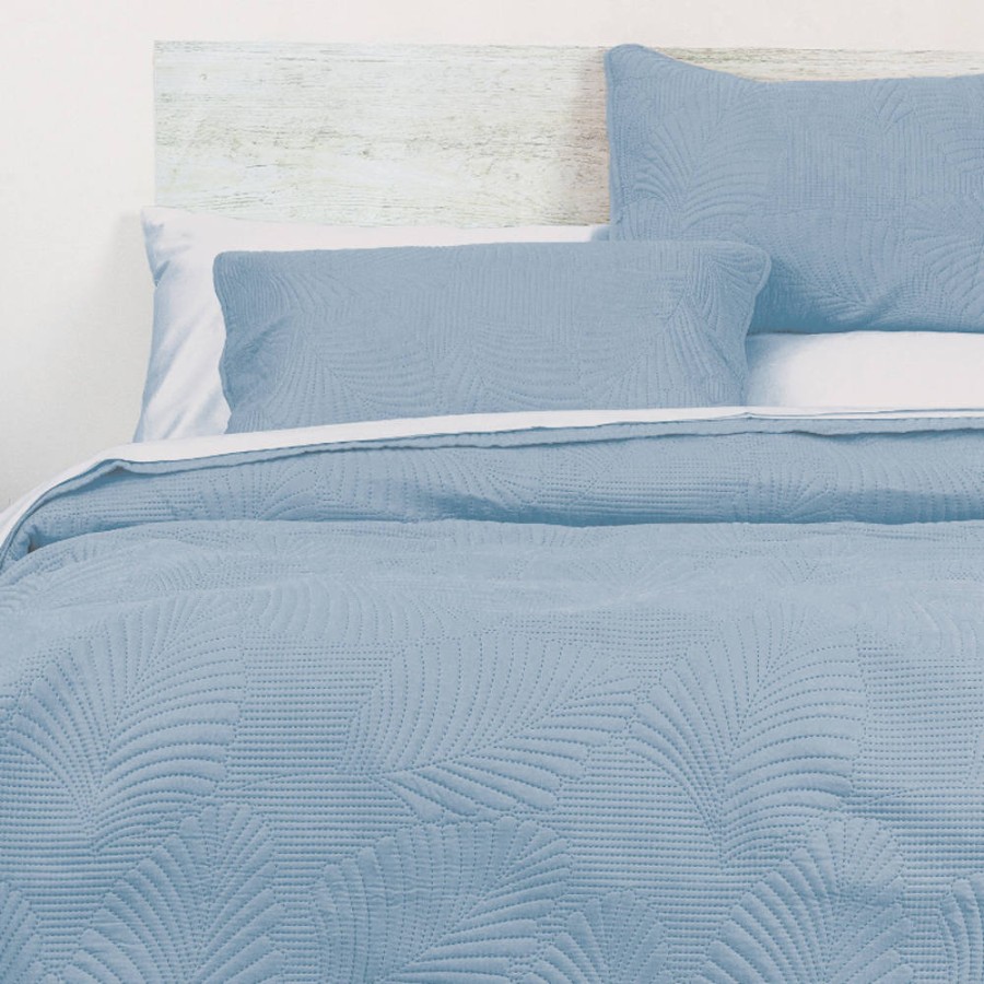 Σετ Κουβερλί Υπέρδιπλο (220x240) με μαξιλαροθήκες Borea Tropical Σιέλ