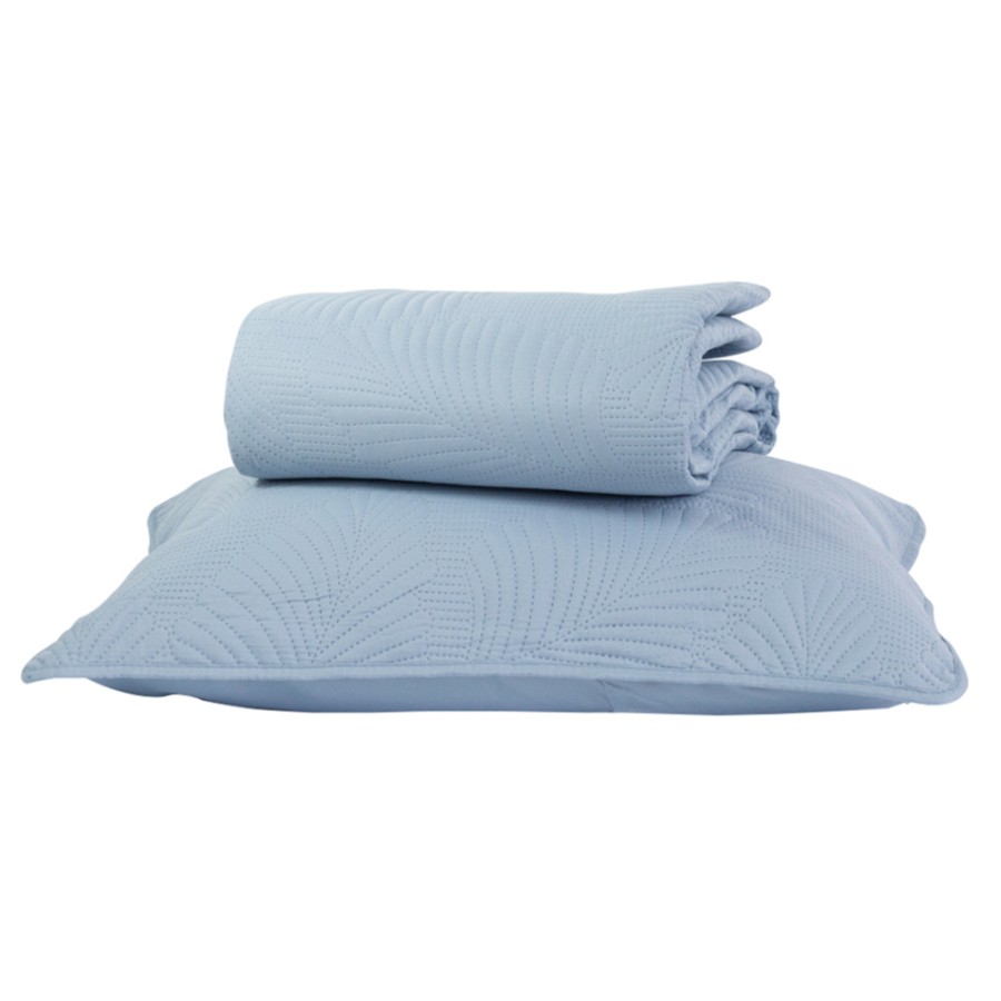 Σετ Κουβερλί Υπέρδιπλο (220x240) με μαξιλαροθήκες Borea Tropical Σιέλ