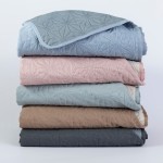 Κουβερλί Μονό (160x240) Διπλής Όψεως Borea Stellar ροζέ-εκρού