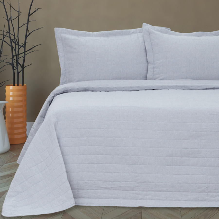 Κουβερλί Υπέρδιπλο (220x240) με εφέ Λινού Borea Λινό Γκρι