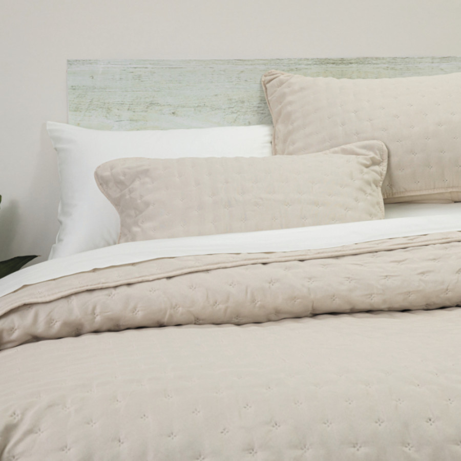 Σετ Κουβερλί Υπέρδιπλο (220x240) με μαξιλαροθήκες Borea Croiset Εκρού