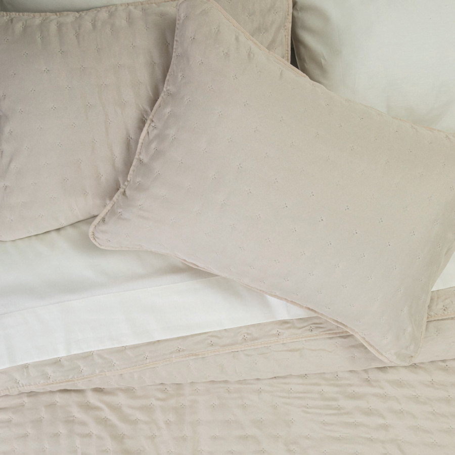 Σετ Κουβερλί Υπέρδιπλο (220x240) με μαξιλαροθήκες Borea Croiset Εκρού