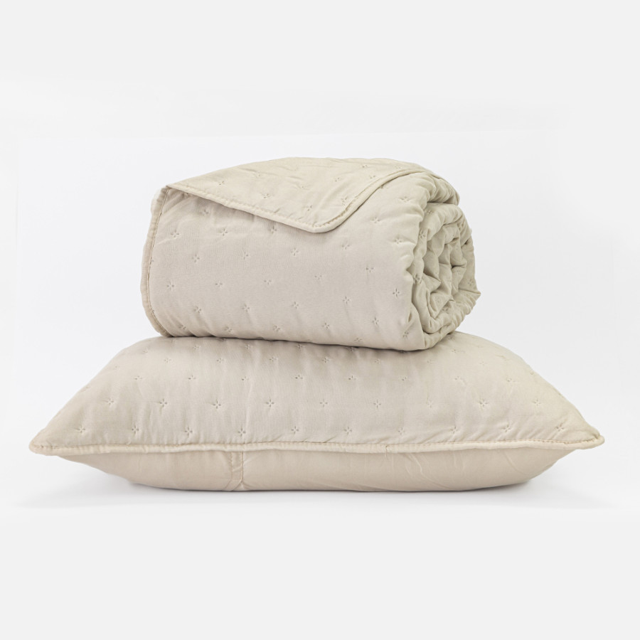 Σετ Κουβερλί Υπέρδιπλο (220x240) με μαξιλαροθήκες Borea Croiset Εκρού