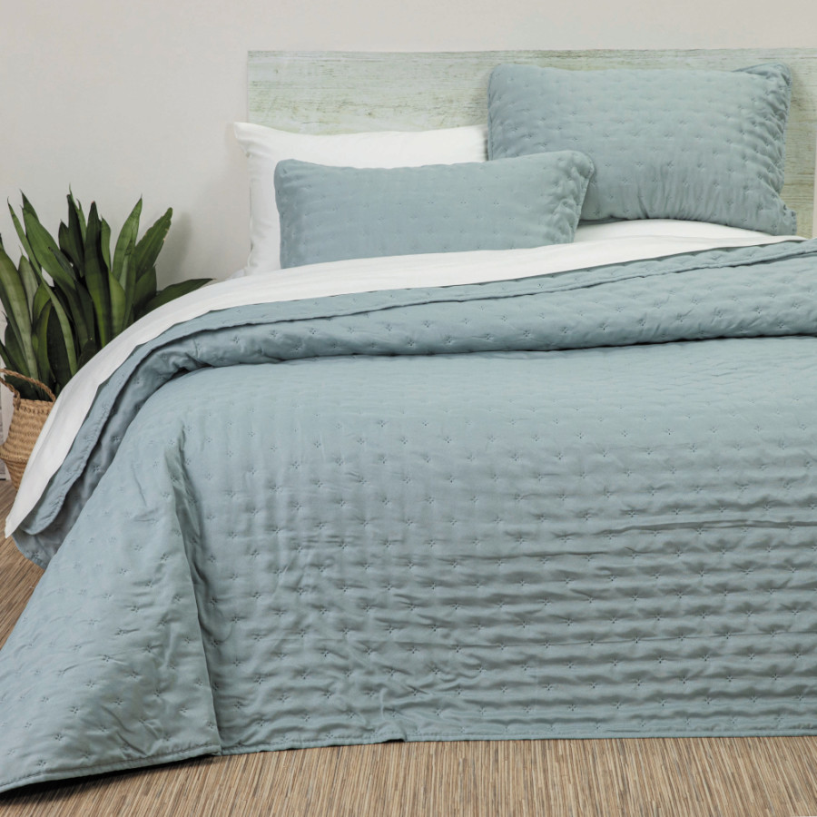 Σετ Κουβερλί Υπέρδιπλο (220x240) με μαξιλαροθήκες Borea Croiset Μέντα