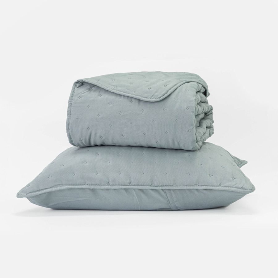 Σετ Κουβερλί Υπέρδιπλο (220x240) με μαξιλαροθήκες Borea Croiset Μέντα