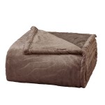 Κουβέρτα Μονή (160x240) Βελουτέ, με ανάγλυφο σχέδιο Borea Jungle Καφέ (Σκούρο Μπεζ)