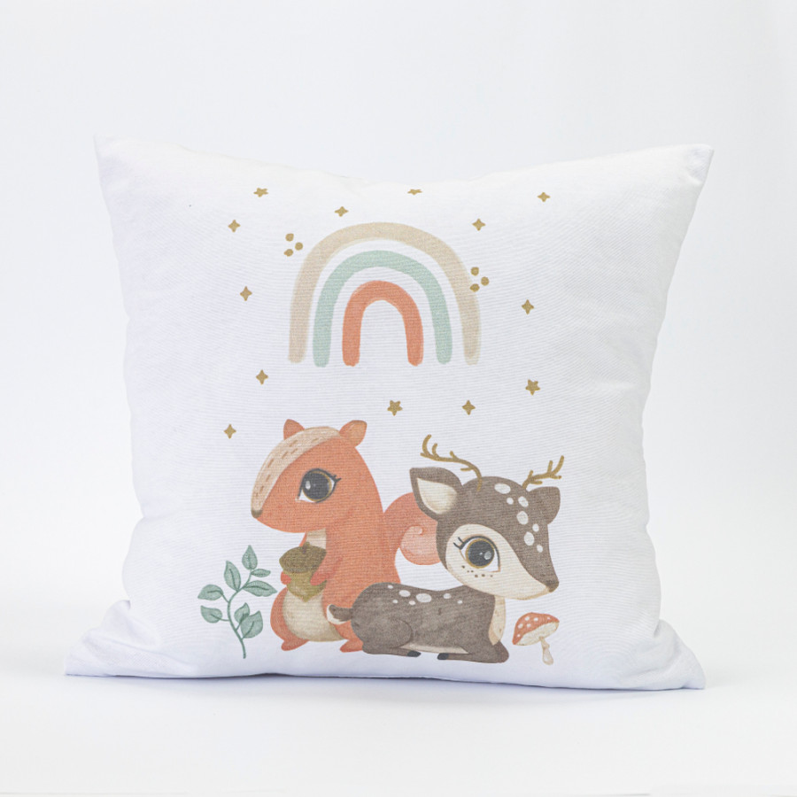 Διακοσμητική Μαξιλαροθήκη Φιγούρας (45x45) με Ψηφιακή Εκτύπωση Borea Woodland