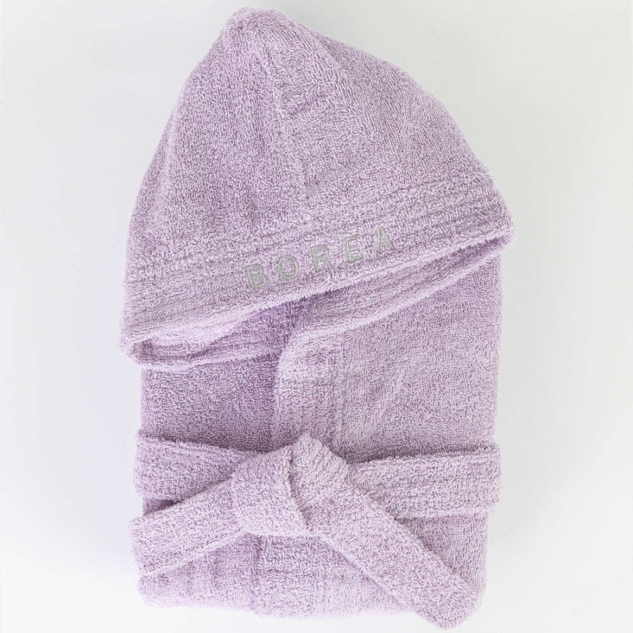 Μπουρνούζι Παιδικό - Εφηβικό με Κουκούλα (No 15-16) Borea Teenager Λιλά