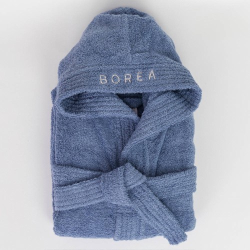 Μπουρνούζι Παιδικό - Εφηβικό με Κουκούλα (No 15-16) Borea Teenager Μπλε