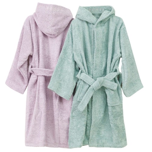 Μπουρνούζι Παιδικό - Εφηβικό με Κουκούλα (No 15-16) Borea Teenager Λιλά