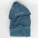 Μπουρνούζι Παιδικό - Εφηβικό με Κουκούλα (No 9-10) Borea Teenager Πετρόλ