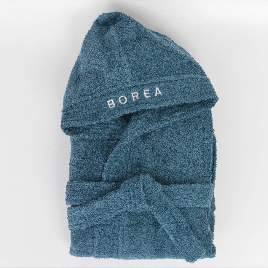 Μπουρνούζι Παιδικό - Εφηβικό με Κουκούλα (No 11-12) Borea Teenager Πετρόλ