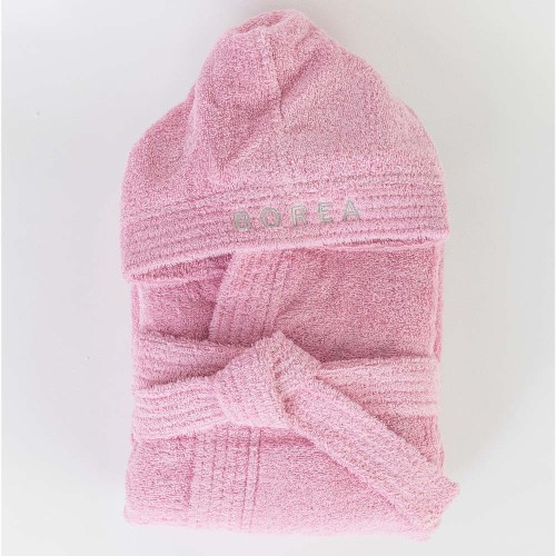 Μπουρνούζι Παιδικό - Εφηβικό με Κουκούλα (No 13-14) Borea Teenager Ροζέ