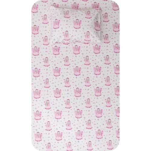 Σεντόνι Μονό Παιδικό (160x240) με Μαξιλαροθήκη Βαμβακερό Borea Νεράιδα Ροζ