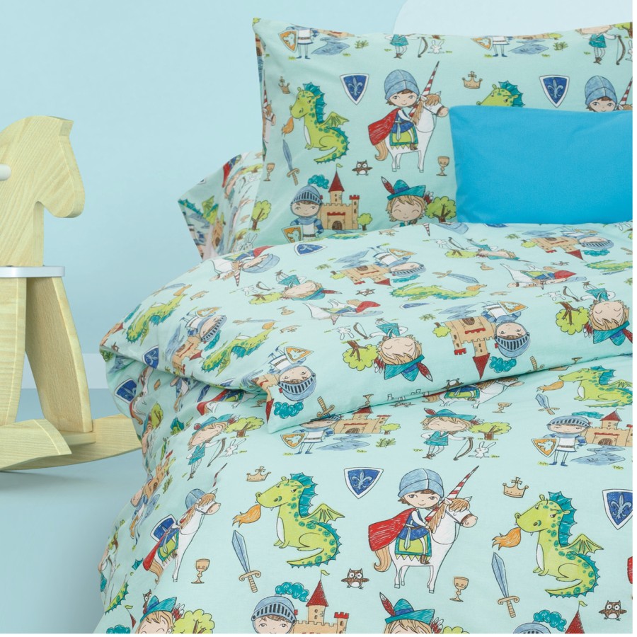 Πάπλωμα Μονό (160x240) Παιδικό Βαμβακερό Newhome Ιππότης Π-8 βεραμάν