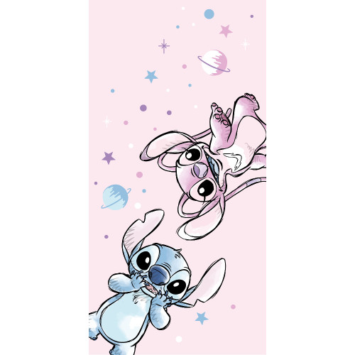Παιδική Πετσέτα Θαλάσσης (70x140) Disney Microfiber Borea Planet Stitch Ροζ