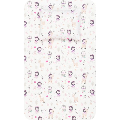 Σεντόνι Μονό Παιδικό (160x240) με Μαξιλαροθήκη Βαμβακερό Borea Πριγκίπισσα