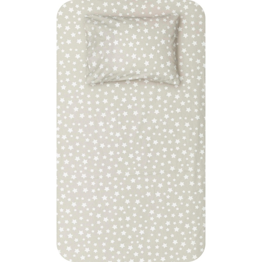 Σεντόνι Μονό (160x240) με Μαξιλαροθήκη Βαμβακερό Borea Stars γκρι