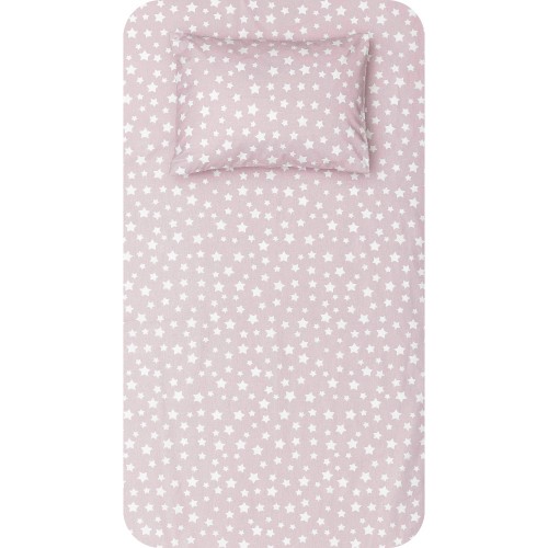 Σεντόνι Μονό (160x240) με Μαξιλαροθήκη Βαμβακερό Borea Stars λιλά