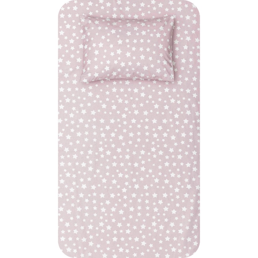 Σεντόνι Μονό (160x240) με Μαξιλαροθήκη Βαμβακερό Borea Stars λιλά