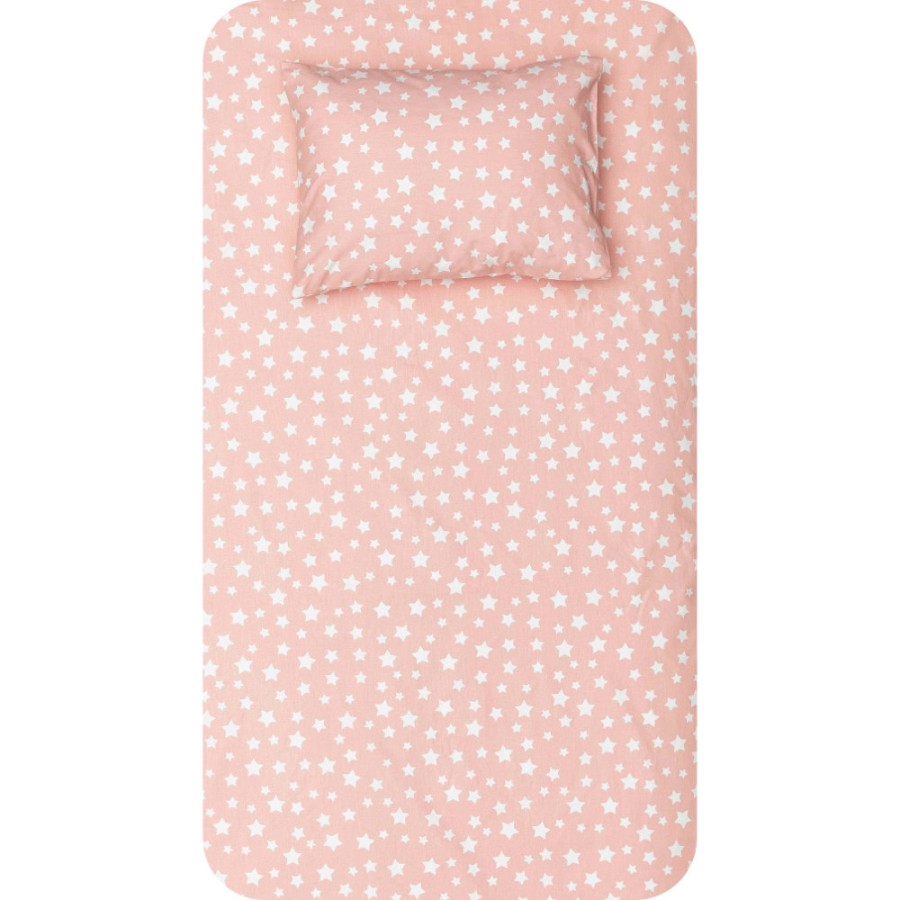 Σεντόνι Μονό (160x240) με Μαξιλαροθήκη Βαμβακερό Borea Stars ροζέ