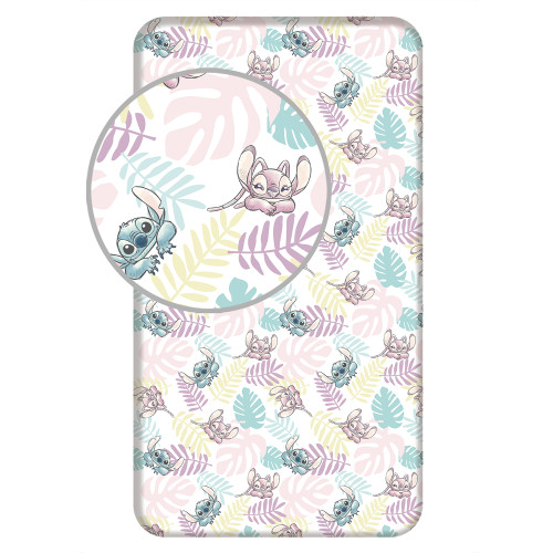 Κατωσέντονο με Λάστιχο Μονό (90x200+25) Παιδικό Borea Disney Stitch Leaves