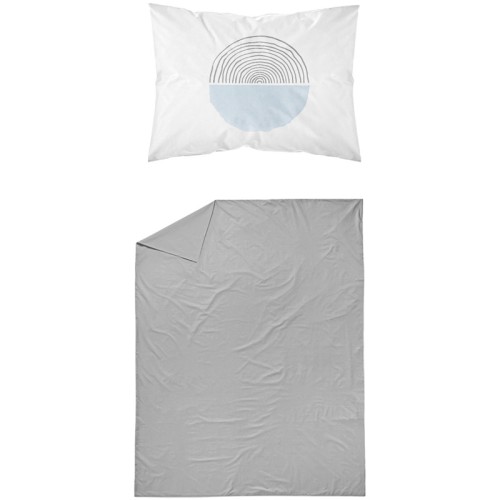 Σεντόνι Μονό (160x240) με Μαξιλαροθήκη Βαμβακερό Borea Three Skies σιελ