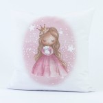 Διακοσμητική Μαξιλαροθήκη Φιγούρας (45x45) με Ψηφιακή Εκτύπωση Borea Little Queen