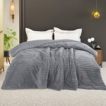 Κουβερτοπάπλωμα Υπέρδιπλο (220x240) Ζακάρ Flannel Borea Adeline Γκρι