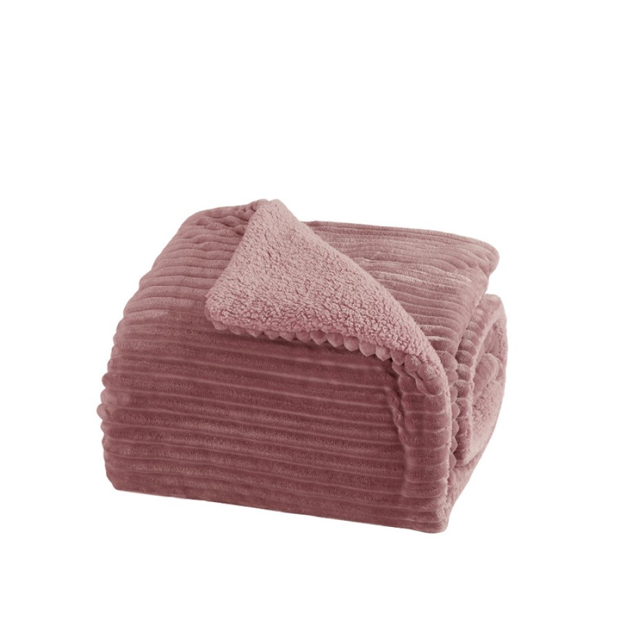 Κουβερτοπάπλωμα Υπέρδιπλο (220x240) Ζακάρ Flannel Borea Adeline Ροζέ