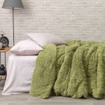 Κουβερτοπάπλωμα Υπέρδιπλο (220x240) Flannel Προβατάκι με ανάγλυφο σχέδιο Borea Callista Λαδί