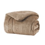Κουβερτοπάπλωμα Μονό (160x220) Borea Flannel Sherpa Cozy Άμμος