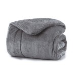 Κουβερτοπάπλωμα Μονό (160x220) Borea Flannel Sherpa Cozy Γκρι