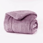 Κουβερτοπάπλωμα Μονό (160x220) Borea Flannel Sherpa Cozy Λιλά