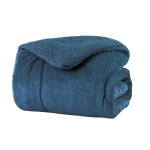 Κουβερτοπάπλωμα Μονό (160x220) Borea Flannel Sherpa Cozy Πετρόλ