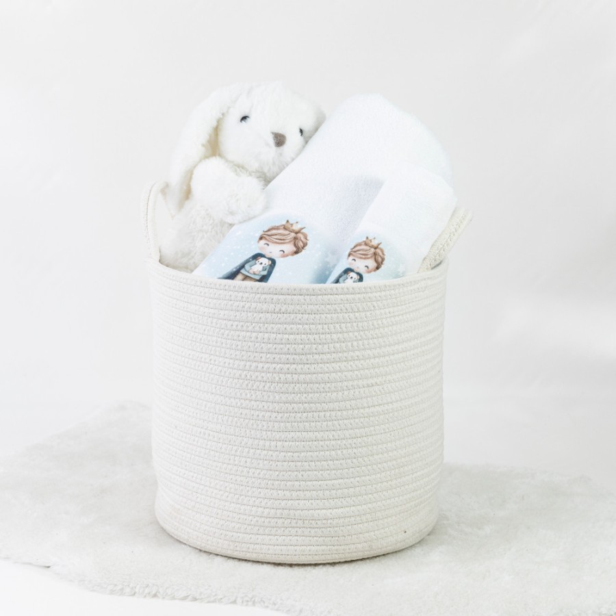 Σετ Πετσέτες 2 τεμαχίων Παιδικές (Χειρός | Λουτρού) Borea Little King λευκό