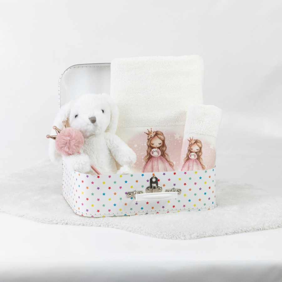 Σετ Πετσέτες 2 τεμαχίων Παιδικές (Χειρός | Λουτρού) Borea Little Queen εκρού