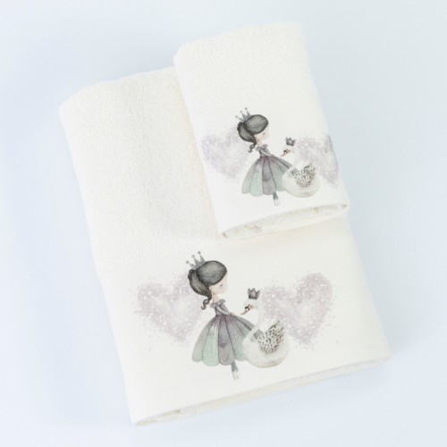 Σετ Πετσέτες 2 τεμαχίων Παιδικές (Χειρός | Λουτρού) Borea Odette εκρού
