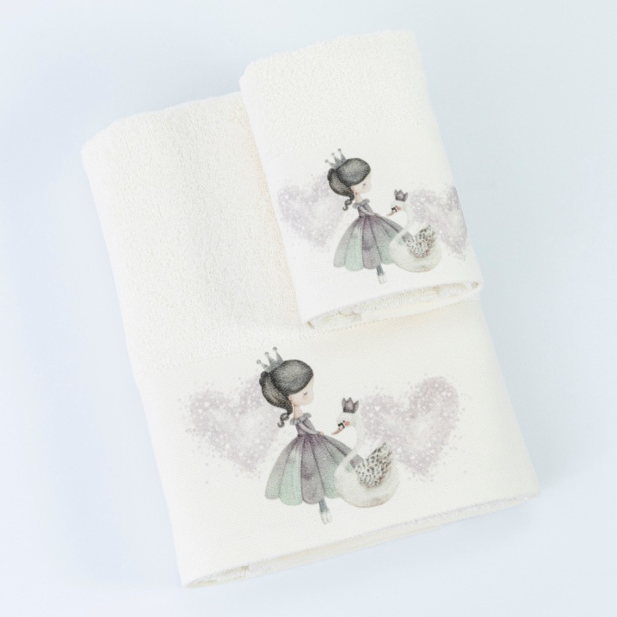 Σετ Πετσέτες 2 τεμαχίων Παιδικές (Χειρός | Λουτρού) Borea Odette εκρού