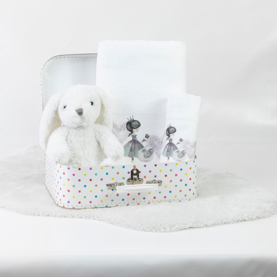 Σετ Πετσέτες 2 τεμαχίων Παιδικές (Χειρός | Λουτρού) Borea Odette λευκό