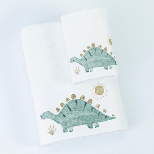 Σετ Πετσέτες 2 τεμαχίων Παιδικές (Χειρός | Λουτρού) Borea Stompy λευκό