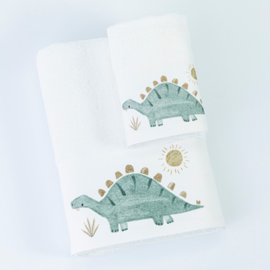 Σετ Πετσέτες 2 τεμαχίων Παιδικές (Χειρός | Λουτρού) Borea Stompy λευκό