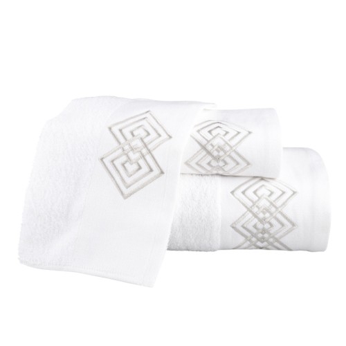Σετ 3τεμ Πετσέτες (Χειρός|Προσώπου|Λουτρού) Borea Diamond Λευκό