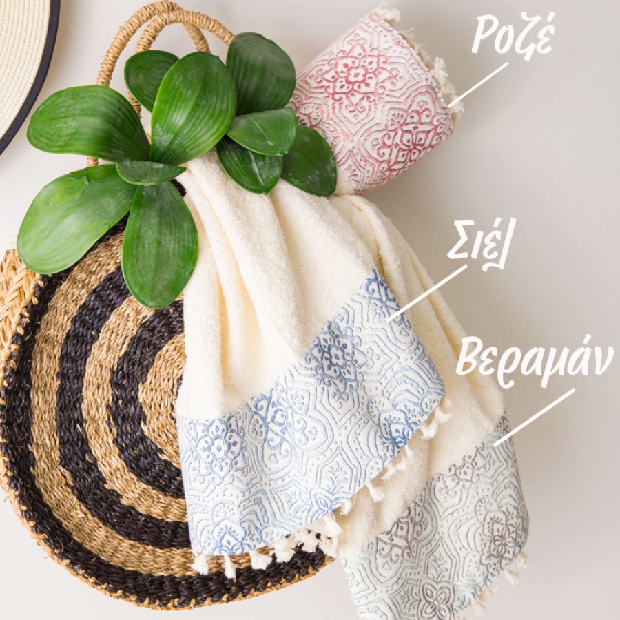 Πετσέτα θαλάσσης (70x140) Borea Eloise σιελ