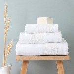 Σετ Πετσέτες 3 τεμ (Χειρός|Προσώπου|Λουτρού) Νυφικές με Δαντέλα Borea Ερατώ Λευκό