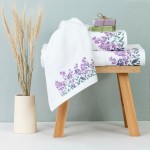 Σετ Πετσέτες 2 τεμ (Χειρός|Προσώπου) Με Ψηφιακή Εκτύπωση Στη Φάσα Borea Forget Me Not Λευκό