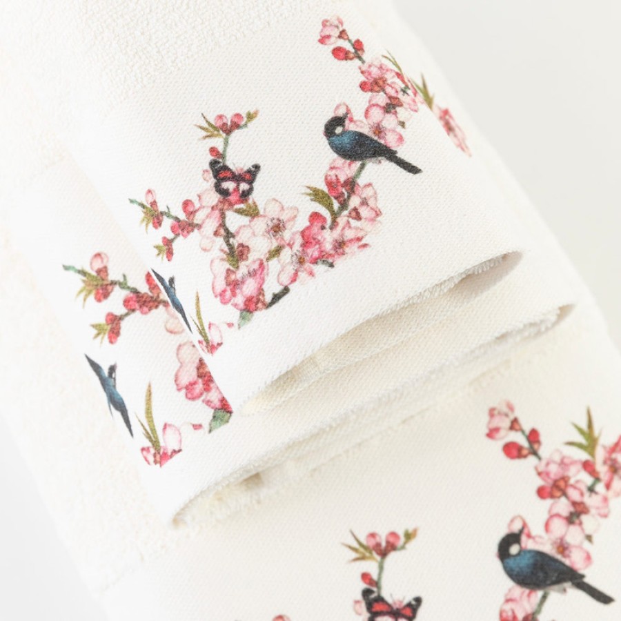 Σετ Πετσέτες 3 τεμ (Χειρός|Προσώπου|Λουτρού) Με Ψηφιακή Εκτύπωση Στη Φάσα Borea Fuji Εκρού